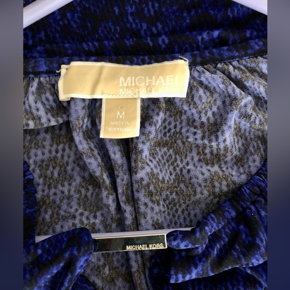 Michael Kors Royal Blue W/black pattern throughout Size Medium - Picture 8 of 8